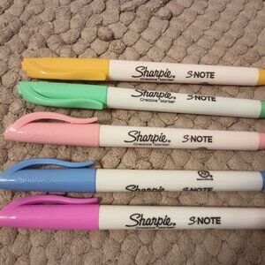 NEW set of 5 Sharpie S-Note art markers